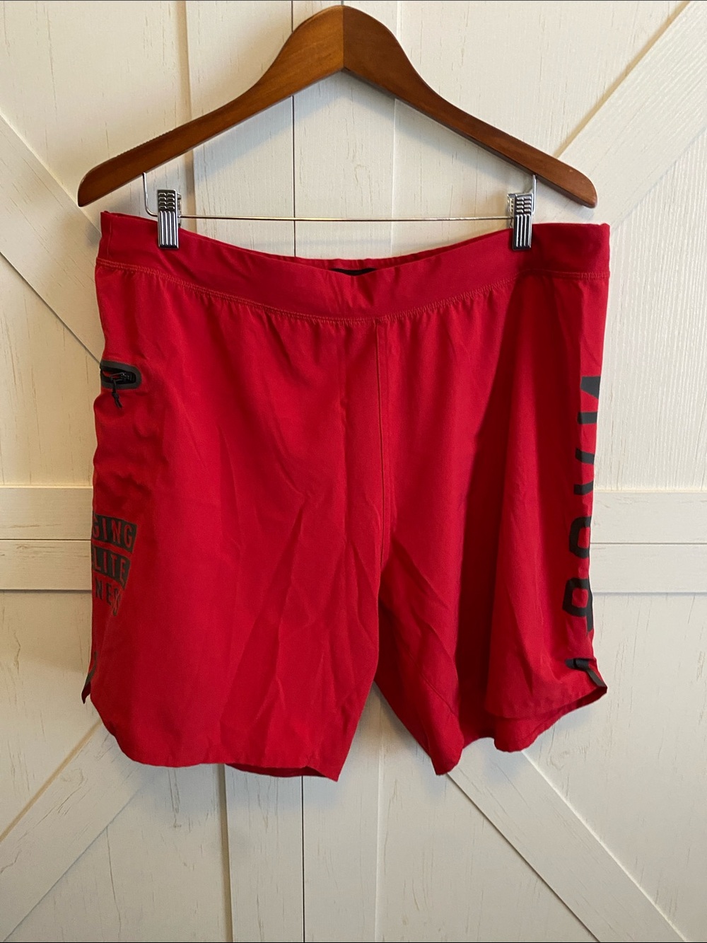 Reebok Red Athletic Training Shorts with Side Logo